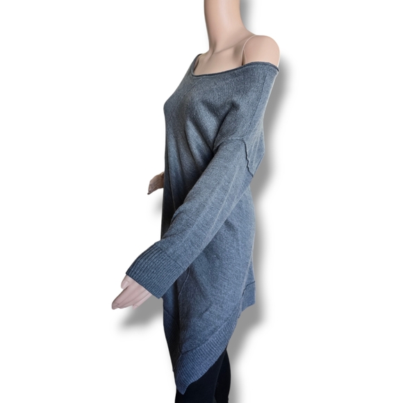 89th & MADISON Women's Gray Asymmetric One-Shoulder Knit Sweater - Picture 13 of 16